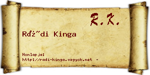 Rádi Kinga névjegykártya