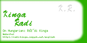 kinga radi business card